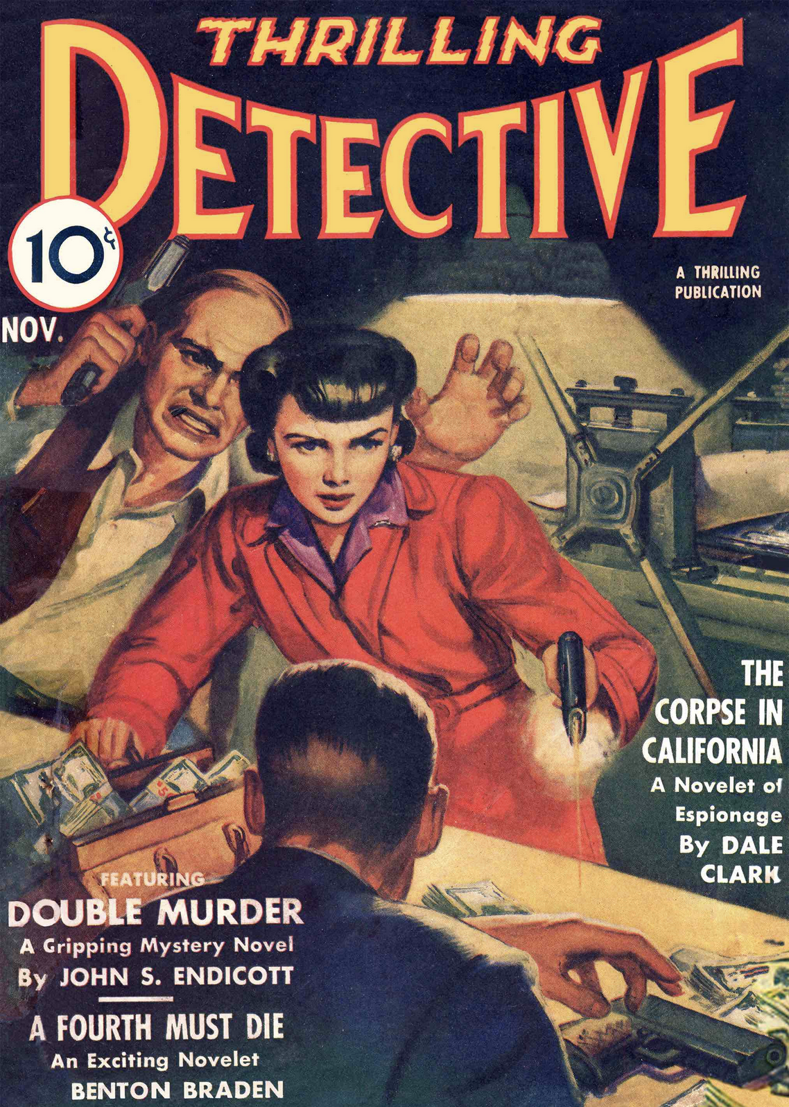 November 1942 issue ~ cover art by Milton Luros - SMB Noir